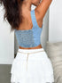 'Winslet' Sleeveless Denim Crop Top - Celes Fashion